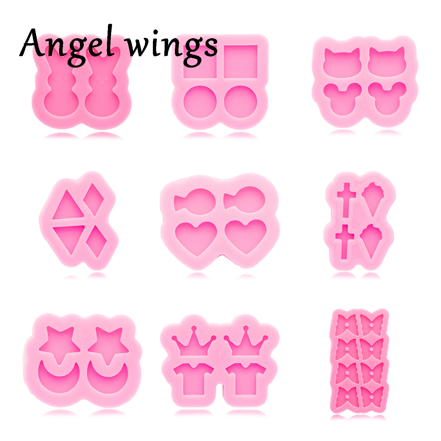 Butterfly Rubber Sheet - DY0891 Viele Formen Schmetterling/Maus/platz/runde/herz Bolzen Ohrringe