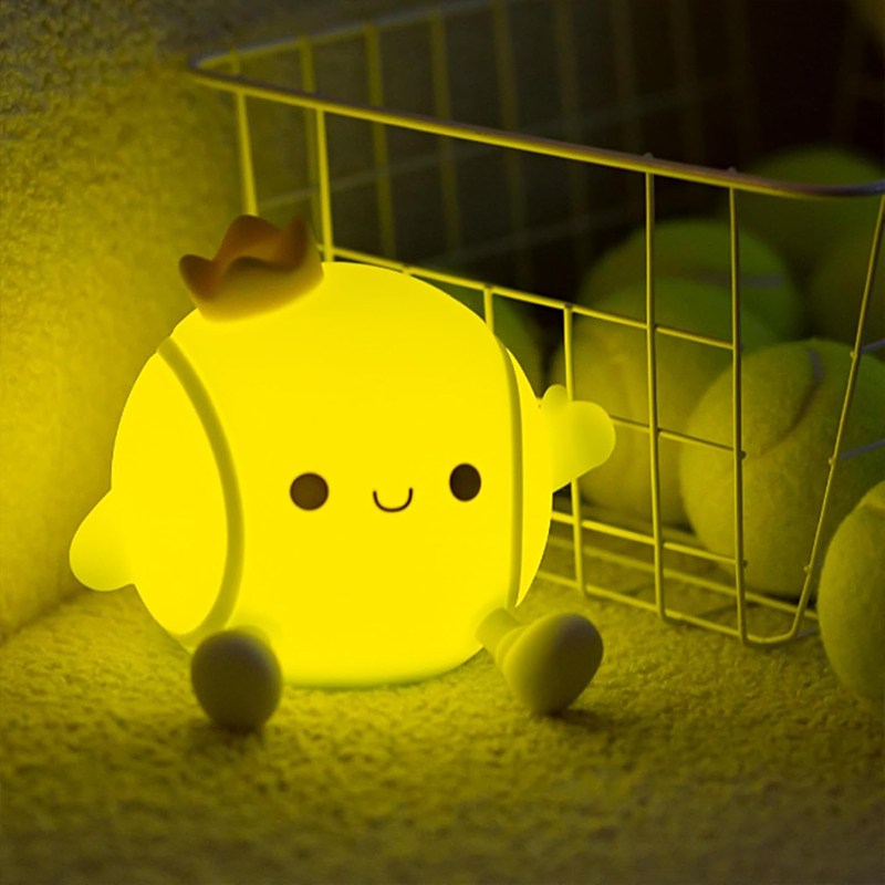 Table Tennis App - Niedliche Tennis-Nachtlampe aus Silikon, Kinderzimmer-Schlaflampe mit