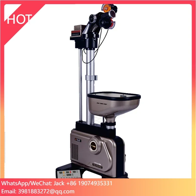 Table Tennis Robot - Y&T V989-2019 Professionelle Tischtennismaschine Pingpang-Roboter Bodenmontierter