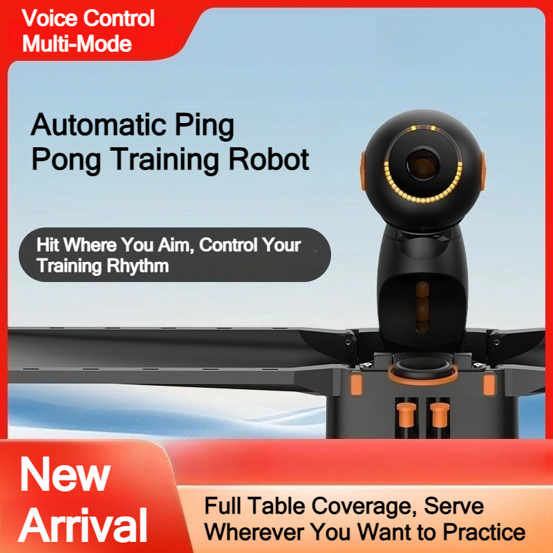 Table Tennis Robot - Intelligenter Tischtennis-Trainingsroboter mit Sprachsteuerung, Ballrückführung, Multi-Spin-Funktion,