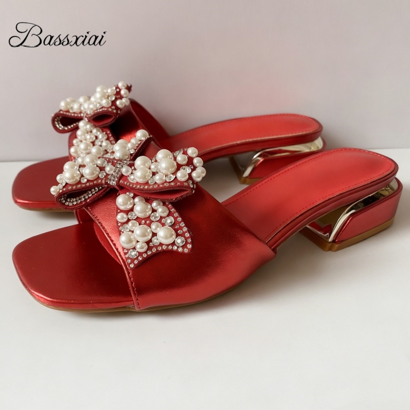 Butterfly Rubber Sheet - Nähperlen Kristall Schmetterlingsknoten-Slipper für Damen –