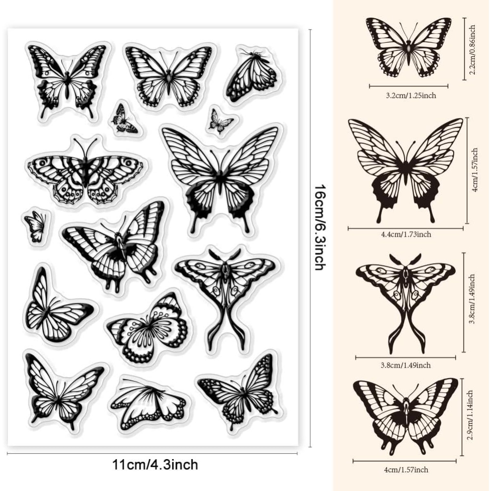 Butterfly Rubber Sheet - 1 Blatt transparenter Stempel für die