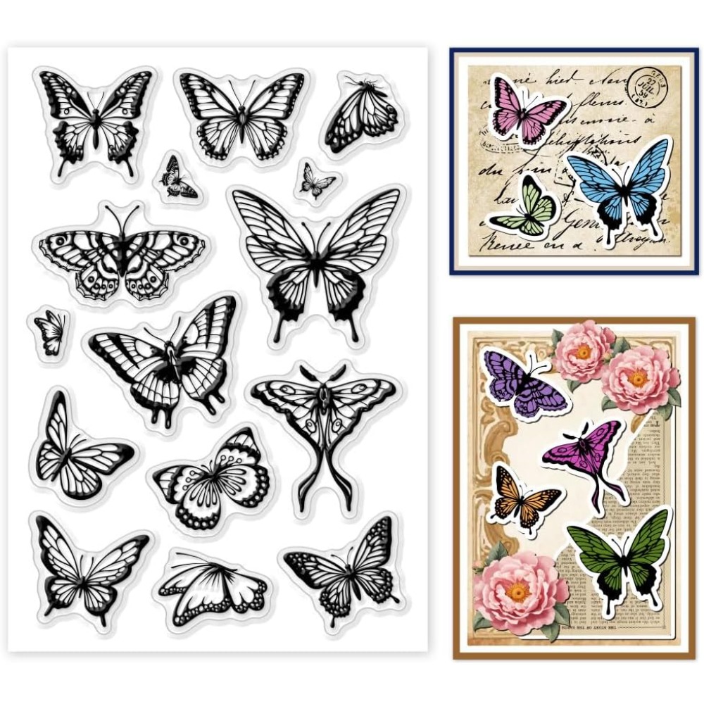 1 Blatt transparenter Stempel  – Butterfly Rubber Sheet Bewertung und Preis