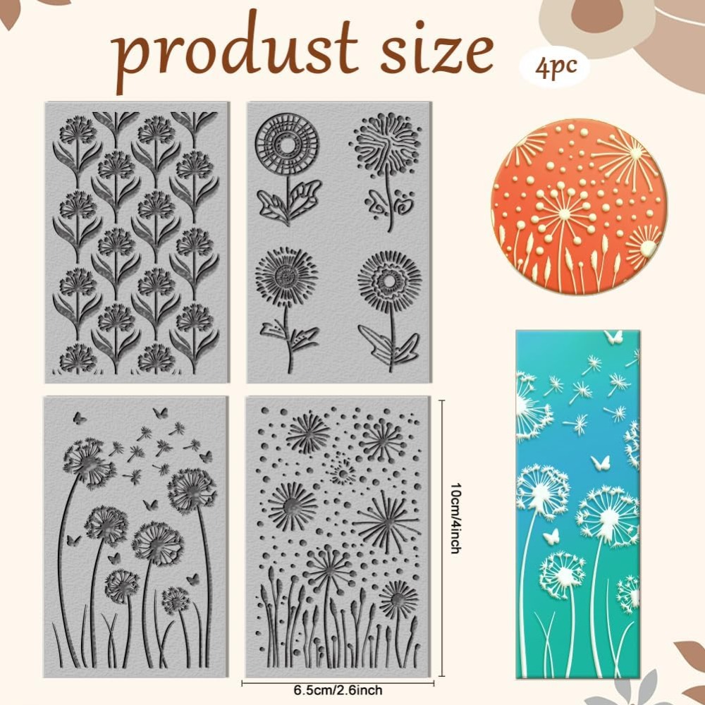 4 Blatt Löwenzahn-Ton-Texturma – Butterfly Rubber Sheet Bewertung und Preis